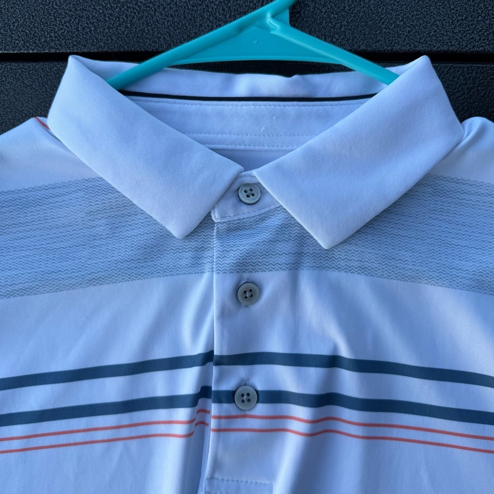 Jack Nicklaus Classic Men's Striped Polo Shirt - Blue and White - Picture 3 of 5